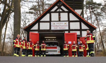 Groß Schauen gehört zu den kleineren Ortsteilen von Storkow (Mark), verfügt aber über 15 aktive Feuerwehrmänner und Feuerwehrfrauen. Sie wünschen sich mit Ortsvorsteher Holger Ackermann endlich ein neues Feuerwehrgerätehaus. Foto: M. Gäding